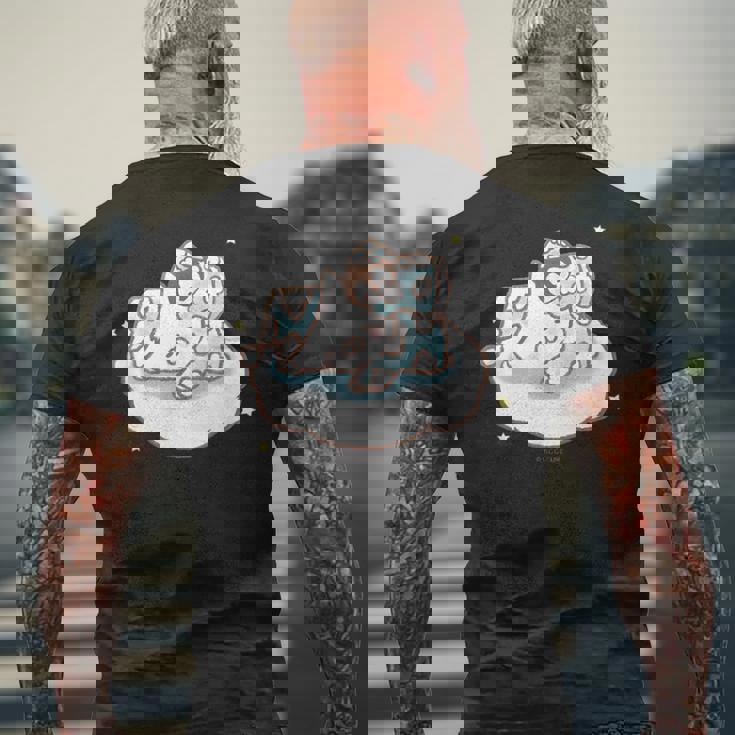 ねこぺん日和 すやすや メンズTシャツ バックプリント 高齢者への贈り物