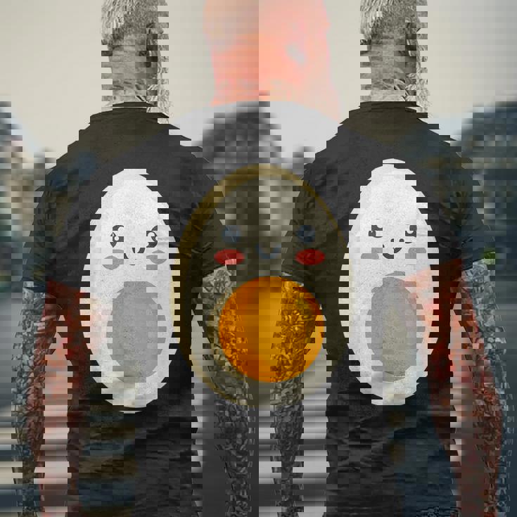 ゆで卵 朝食用卵 メンズTシャツ バックプリント 高齢者への贈り物