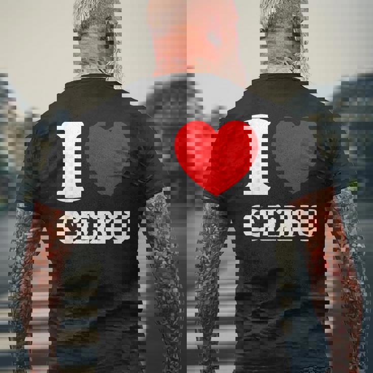 アイラブセブ、フィリピン、フィリピン メンズTシャツ バックプリント 高齢者への贈り物