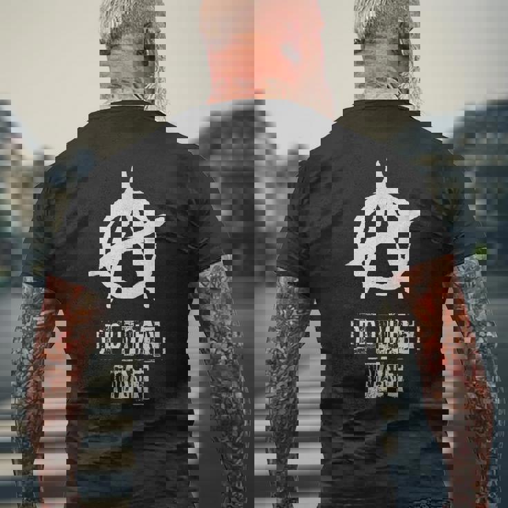 アナーキーサイン、カオス、パンク、パンクロック、アナーキー メンズTシャツ バックプリント 高齢者への贈り物