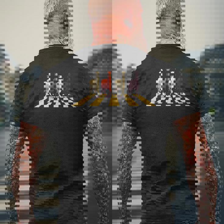 アビーストリートロードを横断する面白いラマアルパカ メンズTシャツ バックプリント 高齢者への贈り物