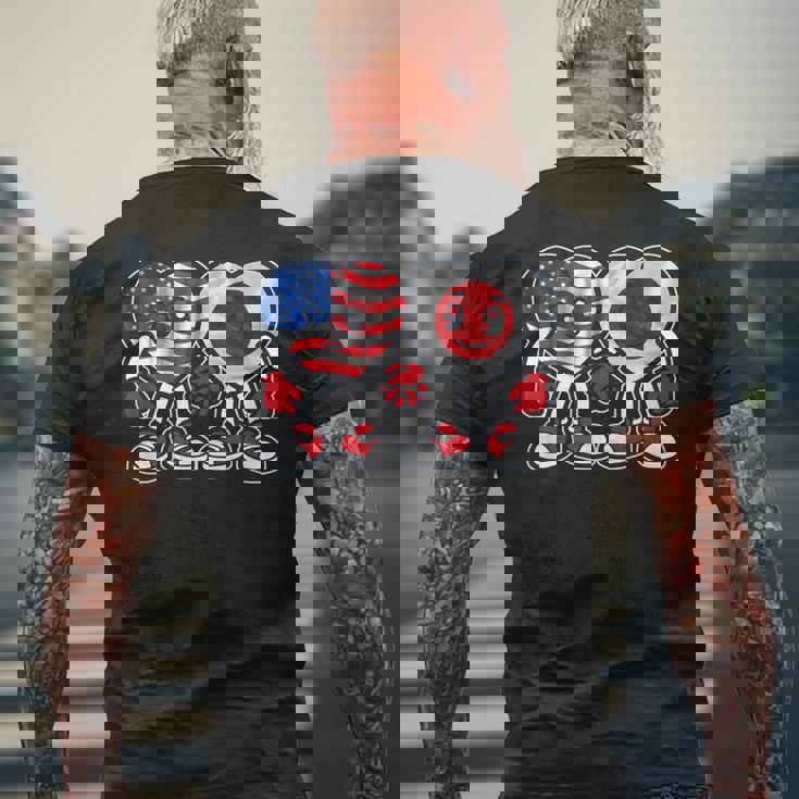 アメリカと日本 ハート フレンドシップ メンズTシャツ バックプリント 高齢者への贈り物