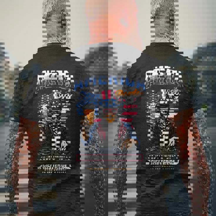 アメリカハッピー250 7月4日 独立記念日 長袖tシャツ メンズTシャツ バックプリント 高齢者への贈り物