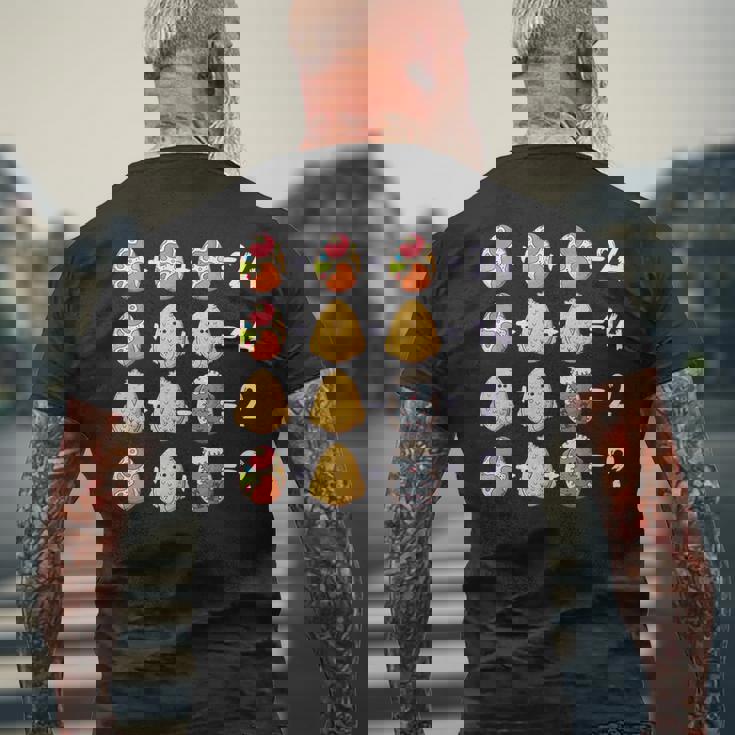 イースター数学教師、数学的数字パズル、イースターエッグ メンズTシャツ バックプリント 高齢者への贈り物
