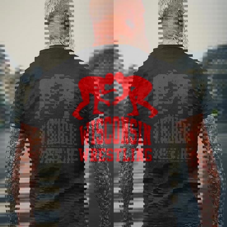 ウィスコンシン レスリング メンズTシャツ バックプリント 高齢者への贈り物