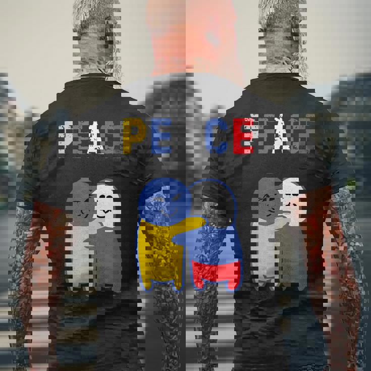 ウクライナロシア平和ウクライナノーウォー。 メンズTシャツ バックプリント 高齢者への贈り物
