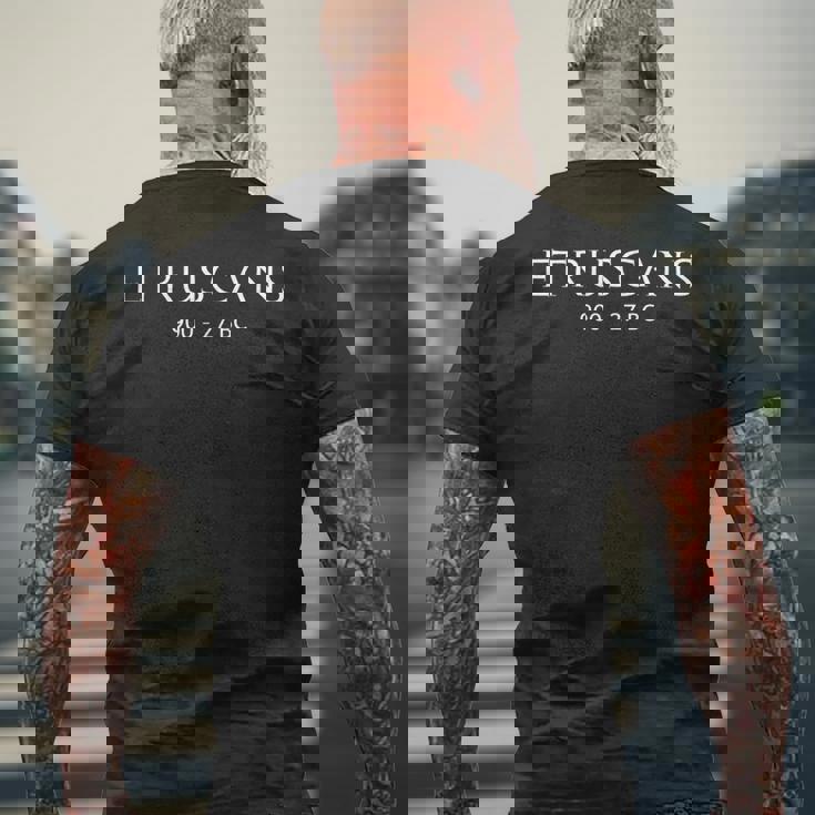 エトルリア 古代文明 イタリアの歴史 メンズTシャツ バックプリント 高齢者への贈り物