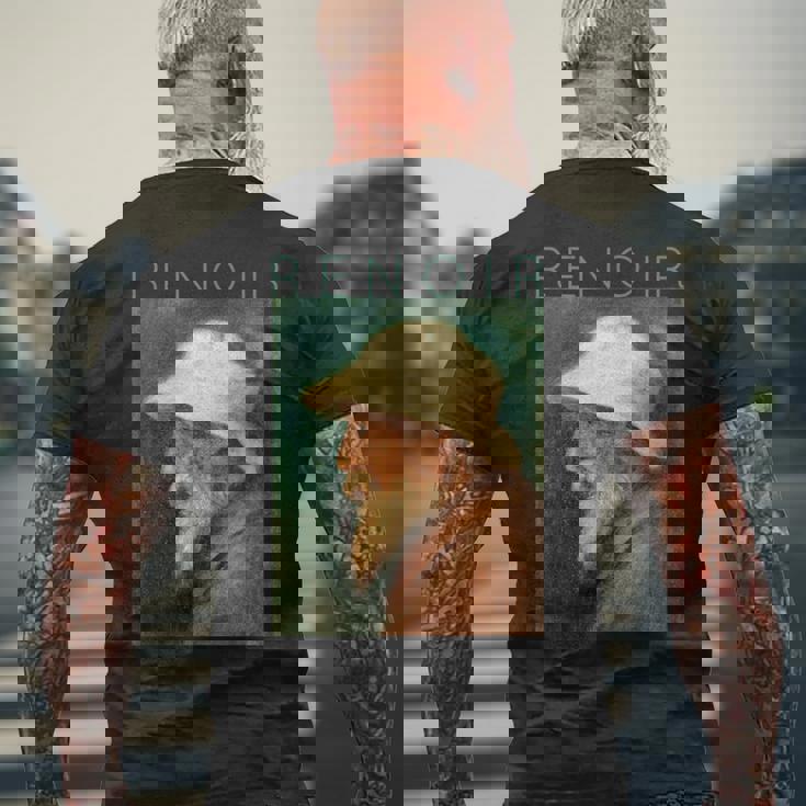 オーギュスト・ルノワール自画像 メンズTシャツ バックプリント 高齢者への贈り物