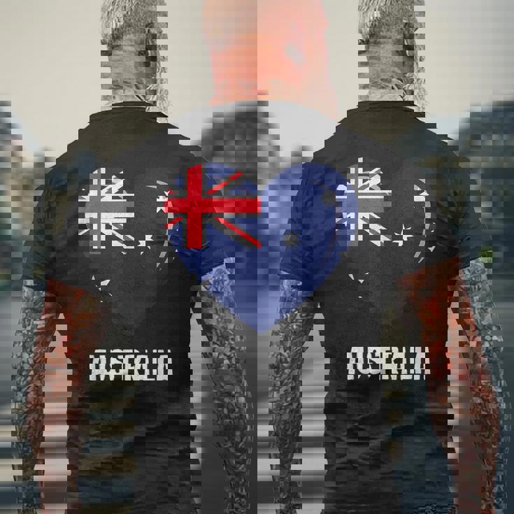 オーストラリアの国旗 メンズTシャツ バックプリント 高齢者への贈り物