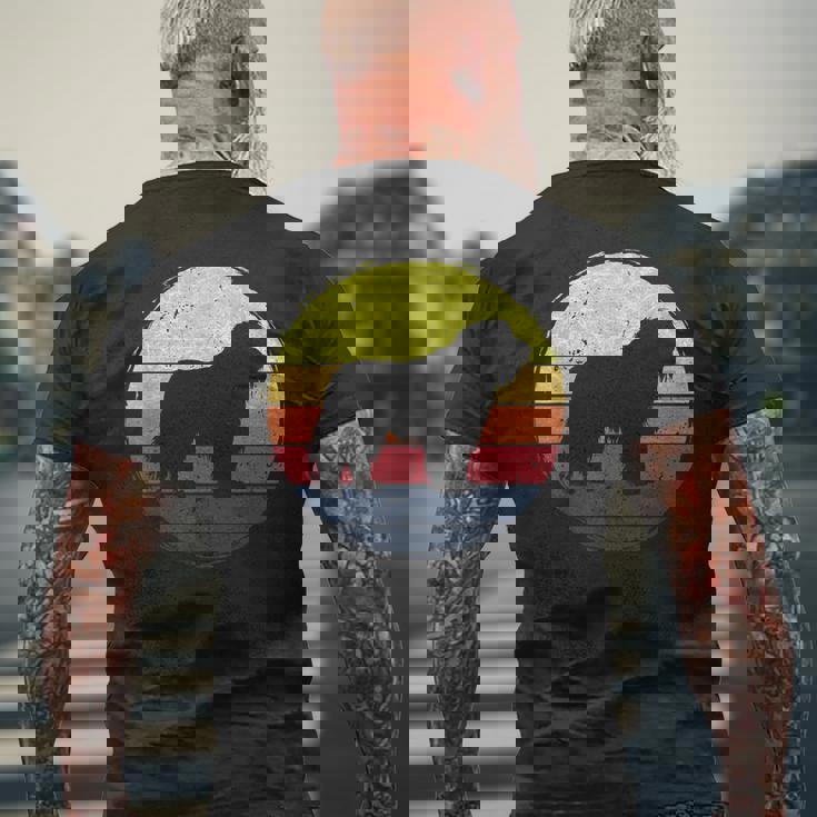 オールドイングリッシュシープドッグドッグレトロデザイン メンズTシャツ バックプリント 高齢者への贈り物