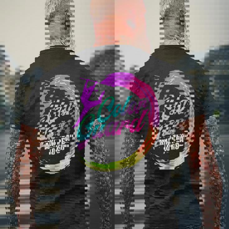 カラーガード バンドを素敵に見せる カラーガード メンズTシャツ バックプリント 高齢者への贈り物