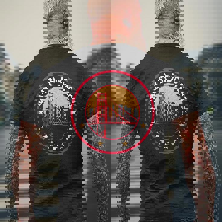 カリフォルニア サンフランシスコ シティ ギフト ブリッジ お土産f メンズTシャツ バックプリント 高齢者への贈り物