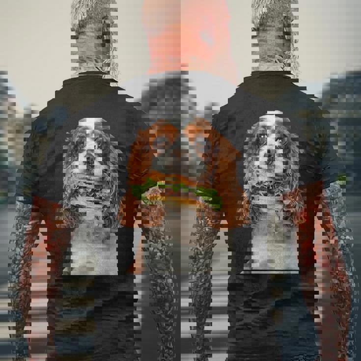 キャバリア・キング・チャールズ・スパニエル・バーガー メンズTシャツ バックプリント 高齢者への贈り物