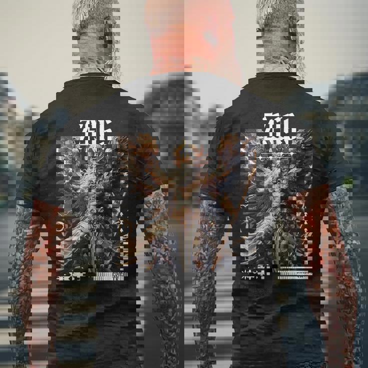 ギリシャ神ゼウス サンダーボルト メンズTシャツ バックプリント 高齢者への贈り物