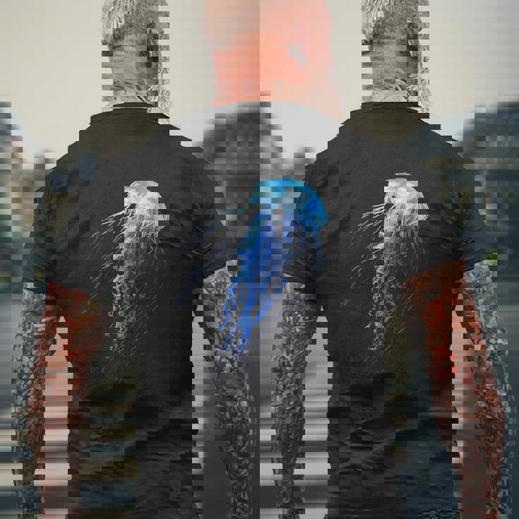 クラゲ 動物 動物園 アート クラゲ メンズTシャツ バックプリント 高齢者への贈り物