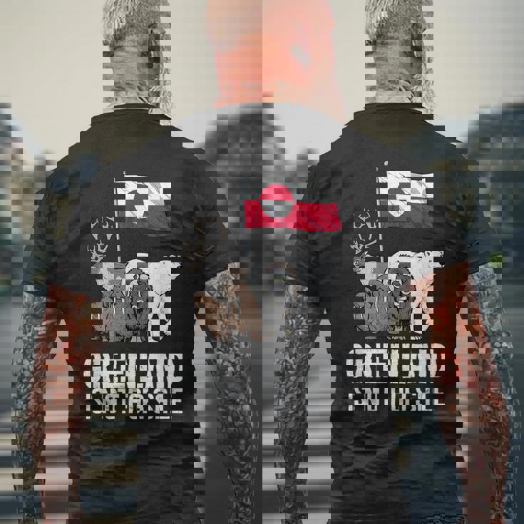 グリーンランド 非売品 グリーンランド 国旗 動物 グリーンランダー メンズTシャツ バックプリント 高齢者への贈り物