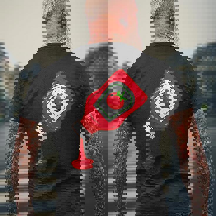 ケチャップをのせて面白いケチャップラバー メンズTシャツ バックプリント 高齢者への贈り物