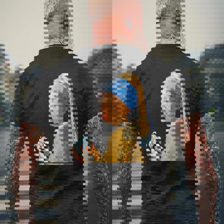 ゲーム モナリザ 面白いtシャツ ゲーマー ネタ 入り メンズ おもしろ 面白い 服 フェルメール グッズ メンズTシャツ バックプリント 高齢者への贈り物