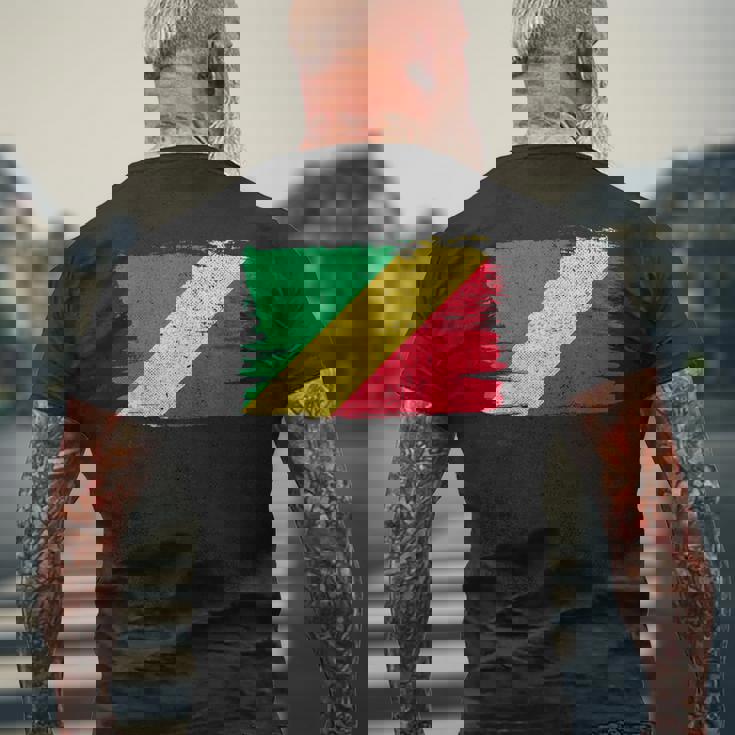 コンゴ民主共和国 旗 Democratic Republic Congo Flag Pride Proud メンズTシャツ バックプリント 高齢者への贈り物