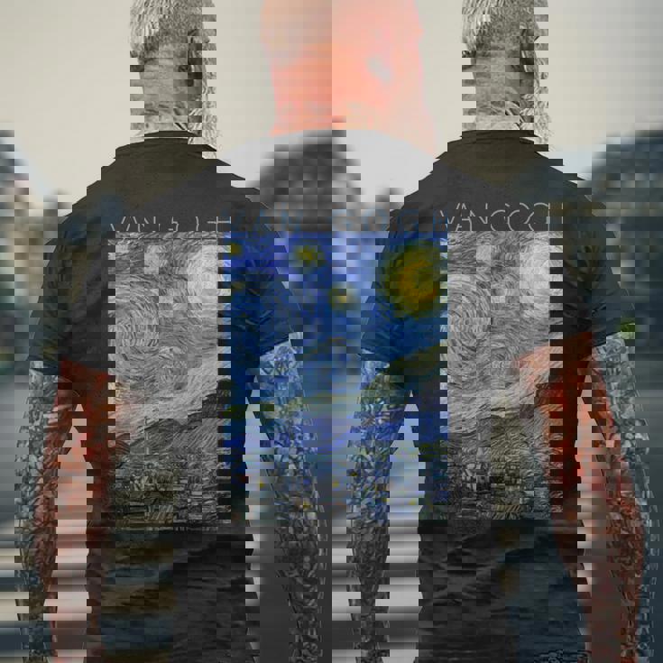 ゴッホ 星月夜 芸術家のためのアート 長袖tシャツ メンズTシャツ バックプリント 高齢者への贈り物