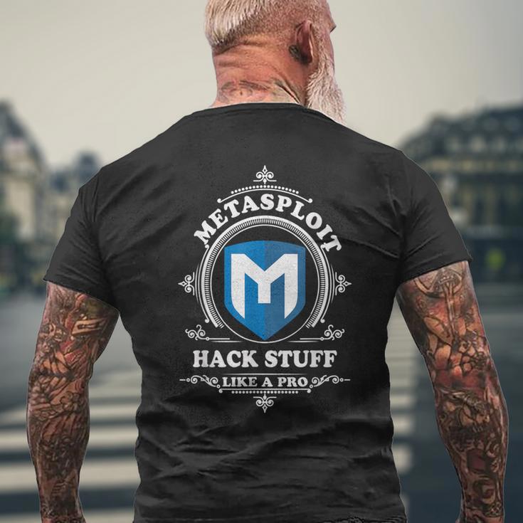 サイバーセキュリティ Metasploit プロのようなものをハック メンズTシャツ バックプリント 高齢者への贈り物