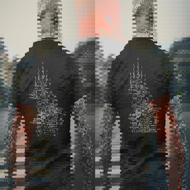 サックヤントタイタトゥーハヌマーン神話ヤントラタイギフト メンズTシャツ バックプリント 高齢者への贈り物