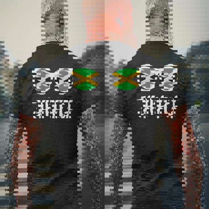 サングラス フラッグ ジャマイカ ジャマイカ 生まれ メンズTシャツ バックプリント 高齢者への贈り物