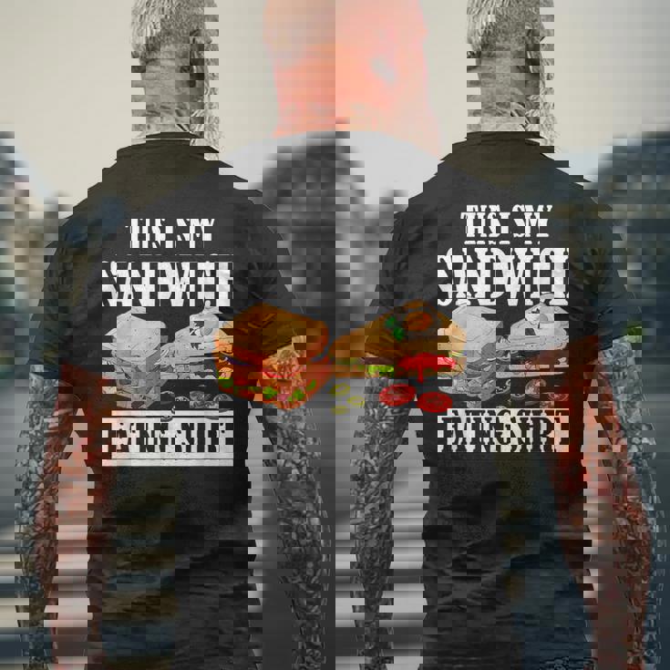 サンドイッチ服 This Is Myandwich Eating メンズTシャツ バックプリント 高齢者への贈り物