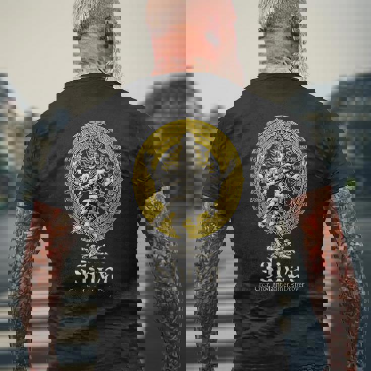 シヴァ クリエーター プリザーバー 駆逐艦 ナタラジャ ヒンドゥー ヴィンテージ メンズTシャツ バックプリント 高齢者への贈り物