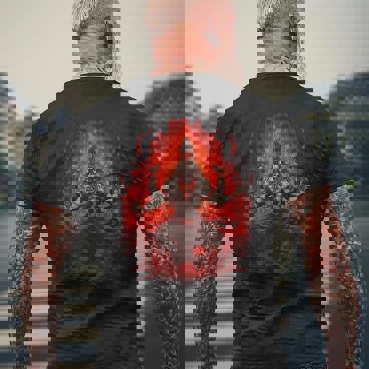 シヴァ神 破壊者 火の瞑想 ヒンドゥー教の神 ヒンドゥー教 メンズTシャツ バックプリント 高齢者への贈り物