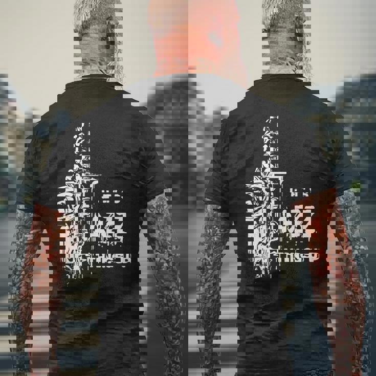 ジャズ・サックス レッツ・ジャズ・シング・アップlet's Jazz Thing Up 長袖tシャツ メンズTシャツ バックプリント 高齢者への贈り物