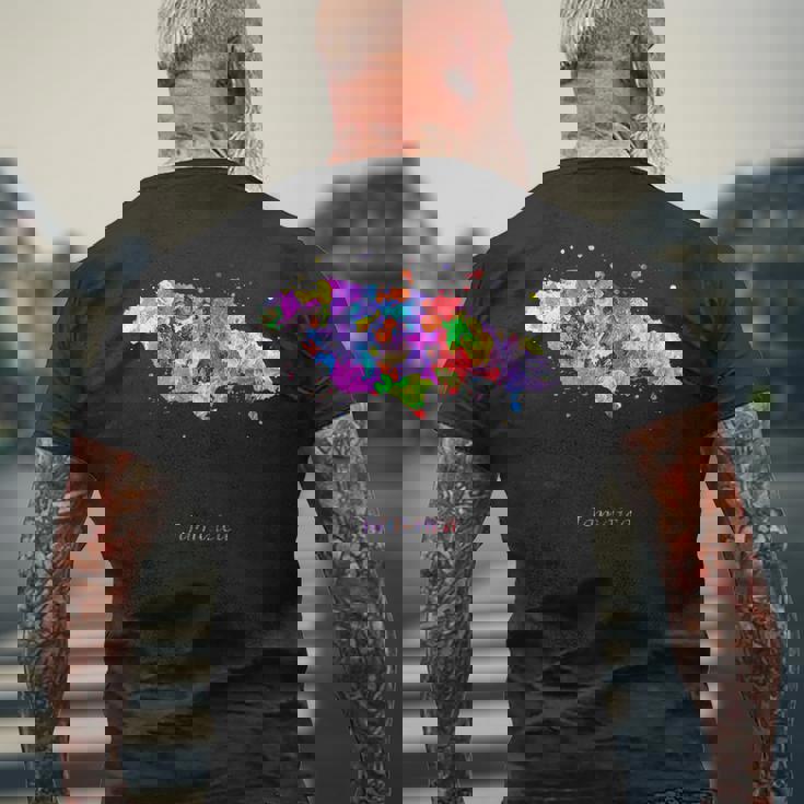 ジャマイカの地図 メンズTシャツ バックプリント 高齢者への贈り物