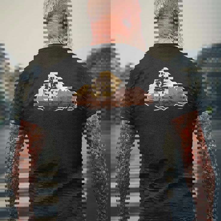 ジョシュア レトロ ボルダー ツリー ファニー ロック クライミング メンズTシャツ バックプリント 高齢者への贈り物