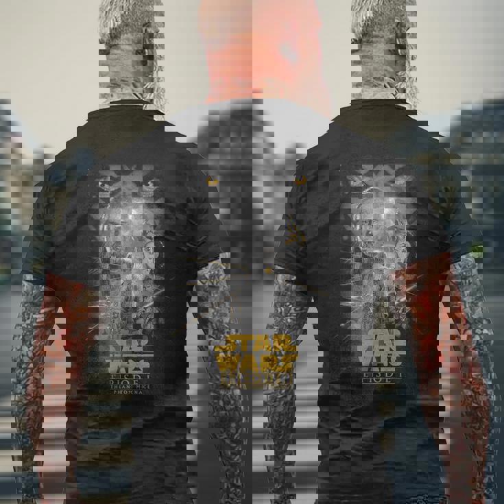 スター・ウォーズ クラシック エピソードi ファントム・メナス ポスター メンズTシャツ バックプリント 高齢者への贈り物