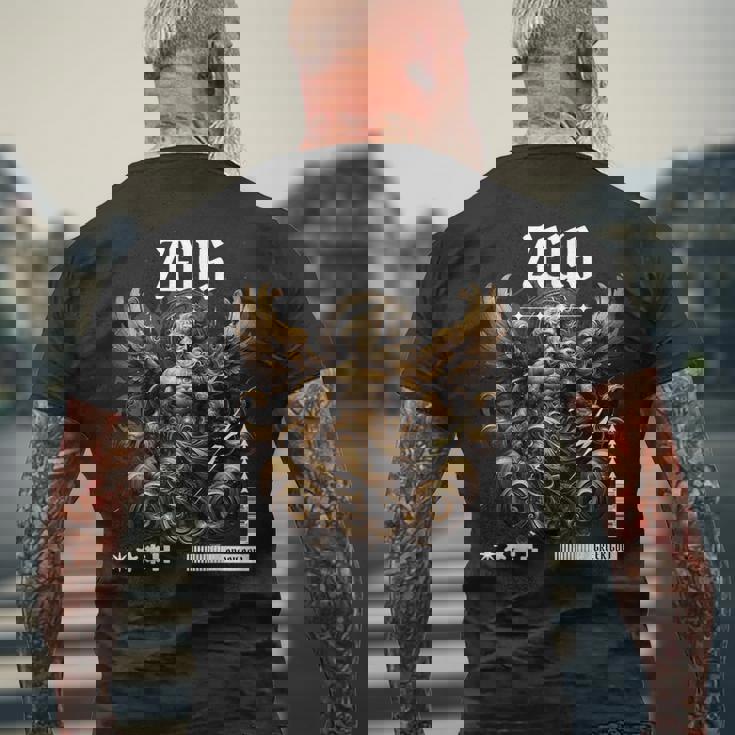 ゼウス ギリシャ神 メンズTシャツ バックプリント 高齢者への贈り物