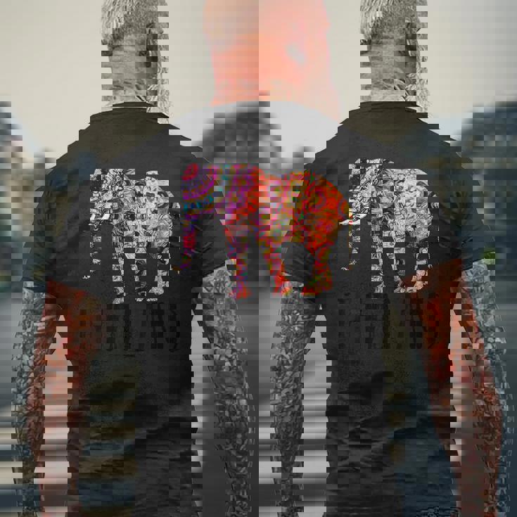 タイ象のお土産シャツ メンズTシャツ バックプリント 高齢者への贈り物