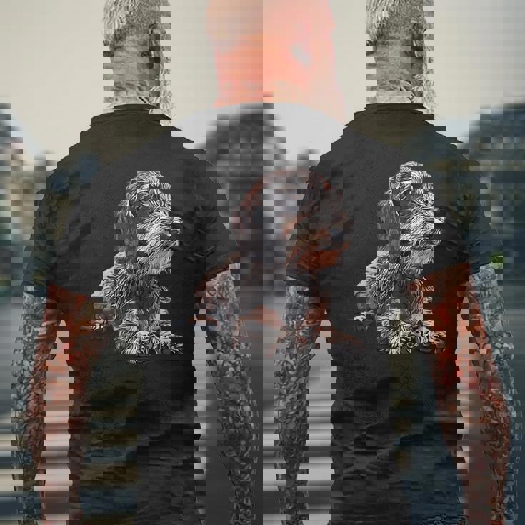 ダックスフンド ワイヤーヘア 長袖tシャツ メンズTシャツ バックプリント 高齢者への贈り物