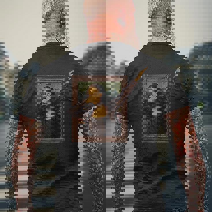 ダビング モナリザ 絵画 ラ・ジョコンダ メンズTシャツ バックプリント 高齢者への贈り物