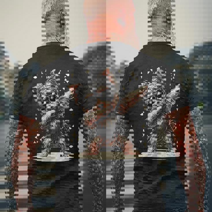 ダビング・ヨークシャー・テリア・ヨーキーズ・ヨーキー・ドッグ メンズTシャツ バックプリント 高齢者への贈り物