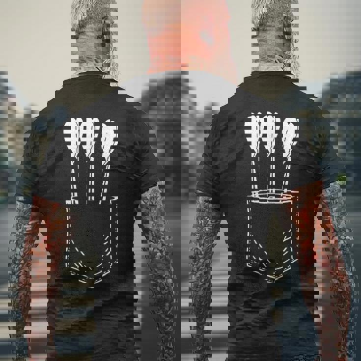 ダーツ ポケット 矢 ダーツ メンズTシャツ バックプリント 高齢者への贈り物