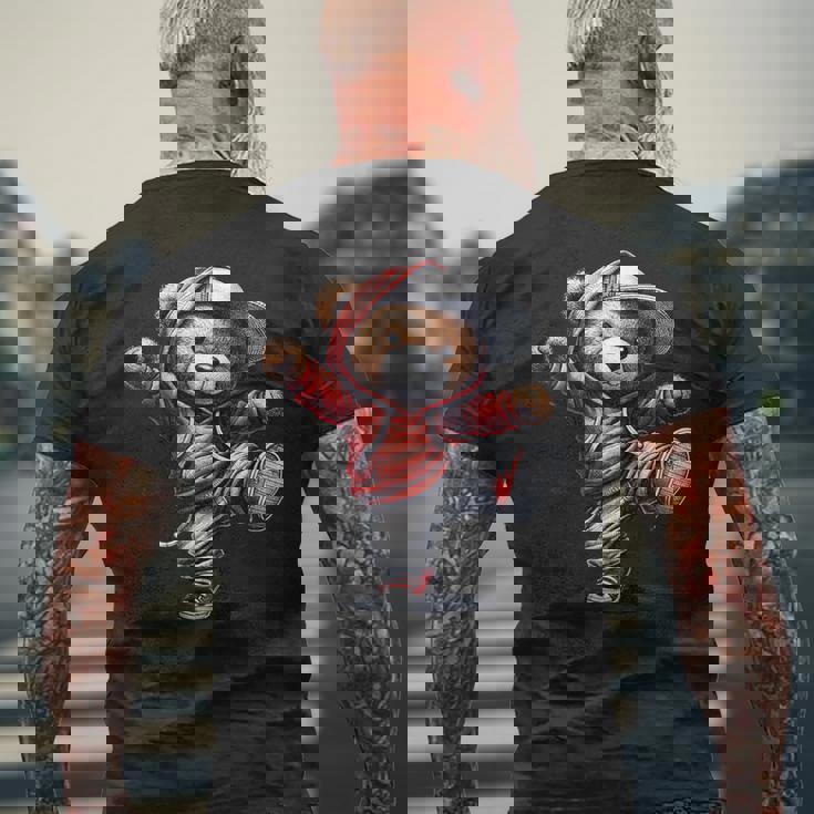 テディ愛好家やキッズダンサーのための面白いクマ メンズTシャツ バックプリント 高齢者への贈り物