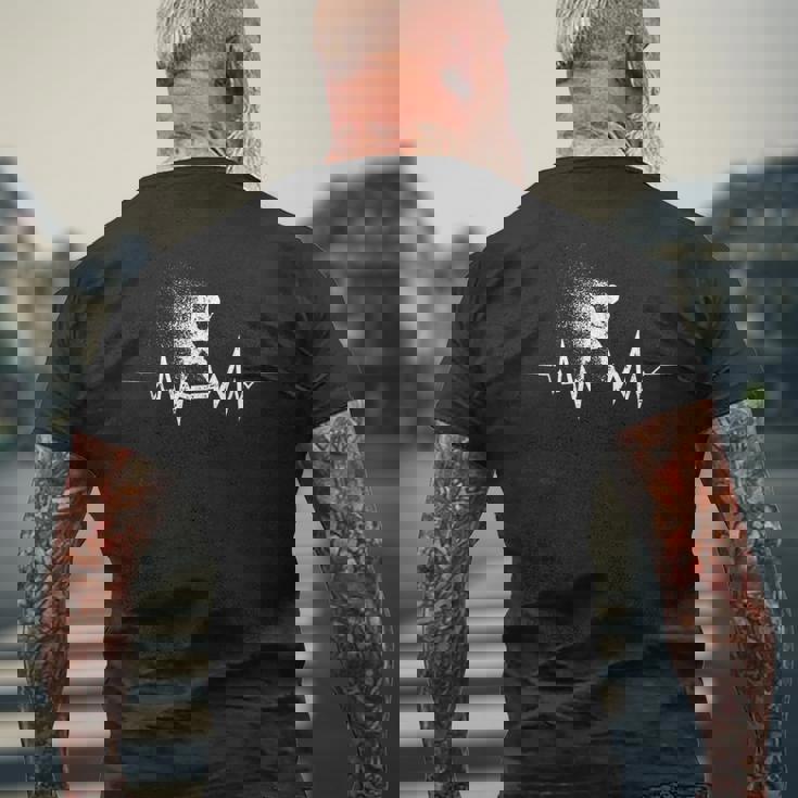 テニスプレーヤーのためのテニスハートビート面白いデザイン メンズTシャツ バックプリント 高齢者への贈り物