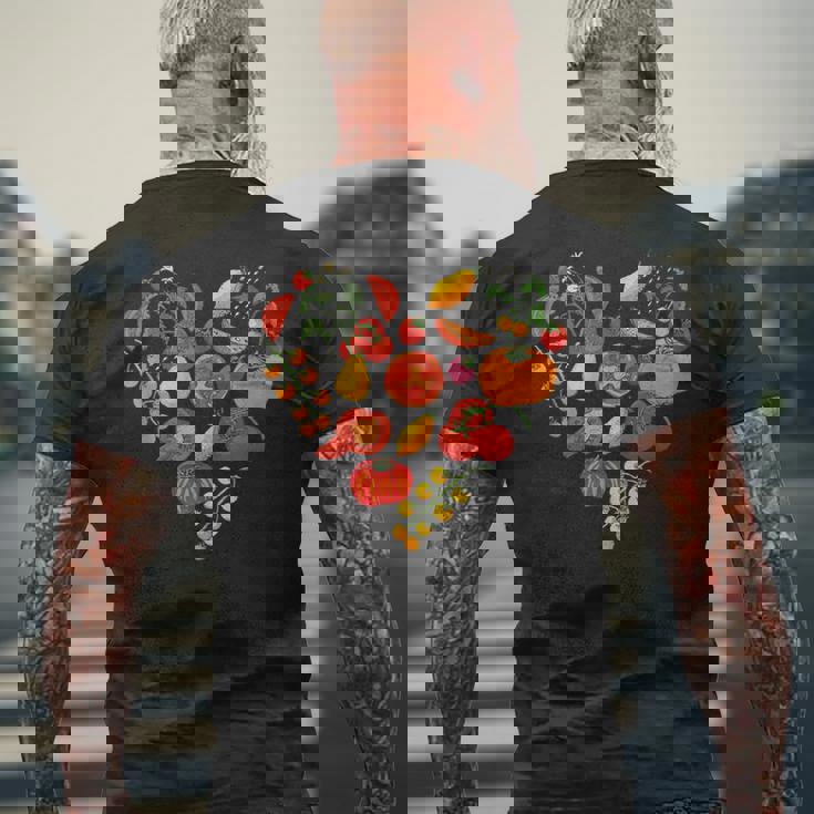 トマトラブ 野菜園芸 トマト メンズTシャツ バックプリント 高齢者への贈り物