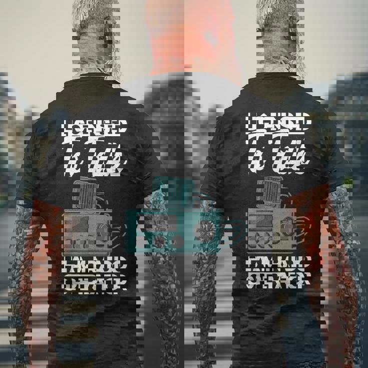 トークハム ラジオオペレーターアマチュア無線 ハム無線機許諾済 メンズTシャツ バックプリント 高齢者への贈り物