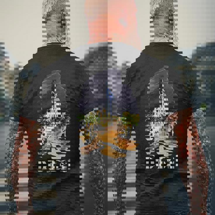 ドバイ Uae お土産絵画 ドバイの街 シャツ 長袖tシャツ メンズTシャツ バックプリント 高齢者への贈り物