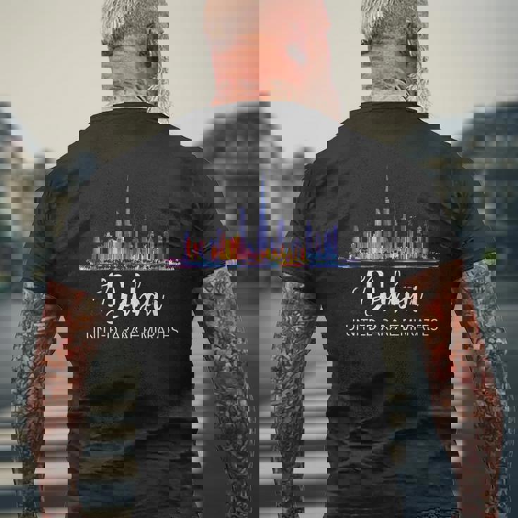 ドバイ お土産 スカイライン Uae アラブ首長国連邦 リマインダー メンズTシャツ バックプリント 高齢者への贈り物