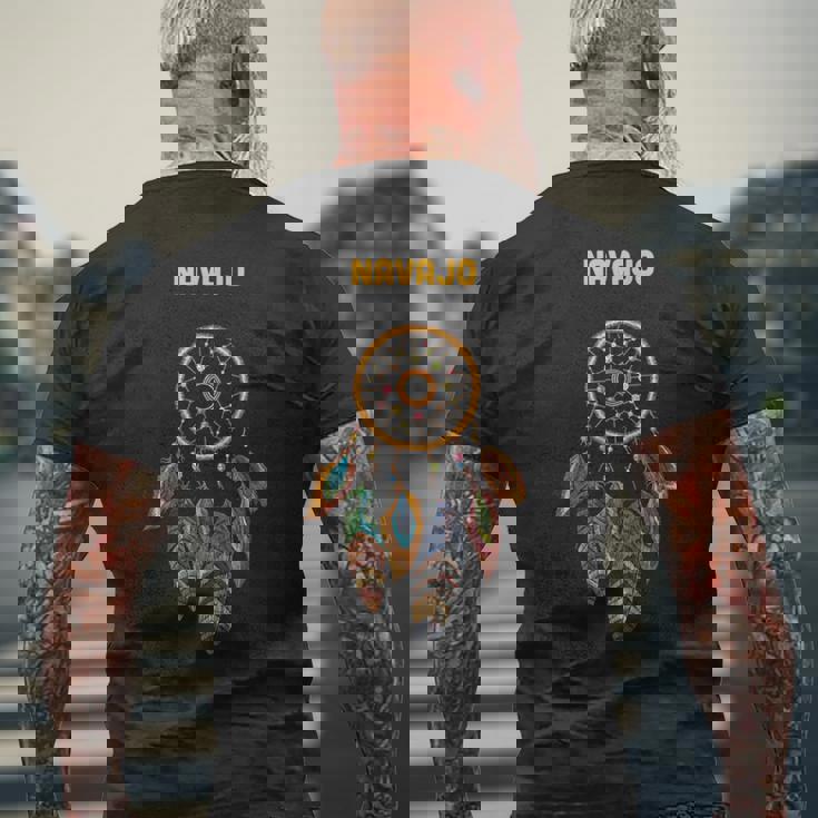 ナバホ族ネイティブアメリカン インディアン レトロ ドリームキャッチャー メンズTシャツ バックプリント 高齢者への贈り物