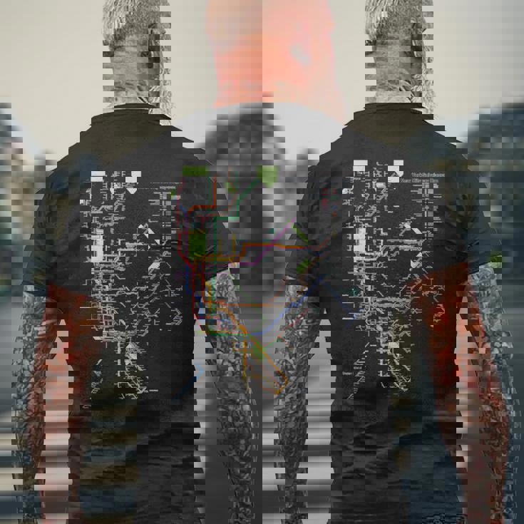 ニューヨーク市メトロマップアート I Heart Ny お土産ギフト 長袖tシャツ メンズTシャツ バックプリント 高齢者への贈り物