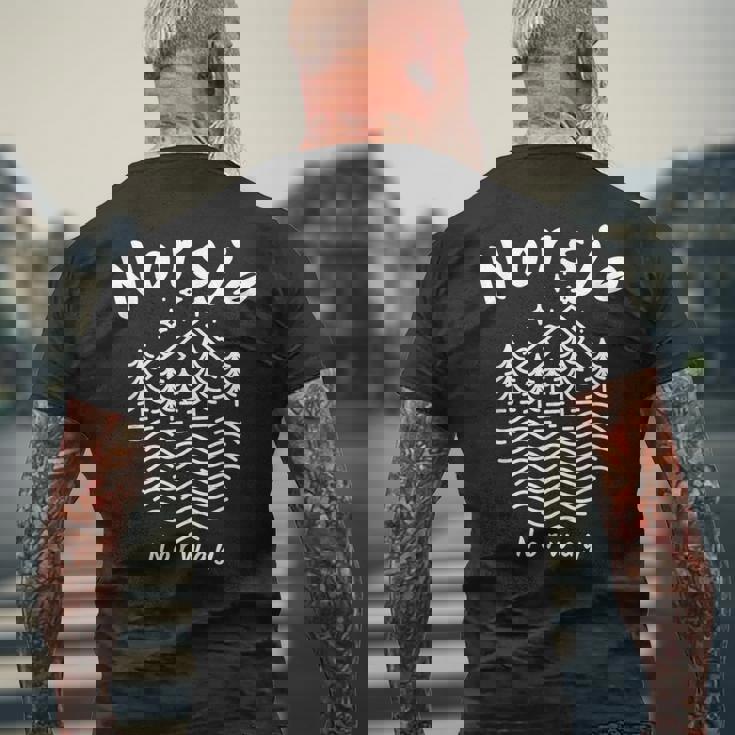 ノルウェー 湖 ノルウェー メンズTシャツ バックプリント 高齢者への贈り物