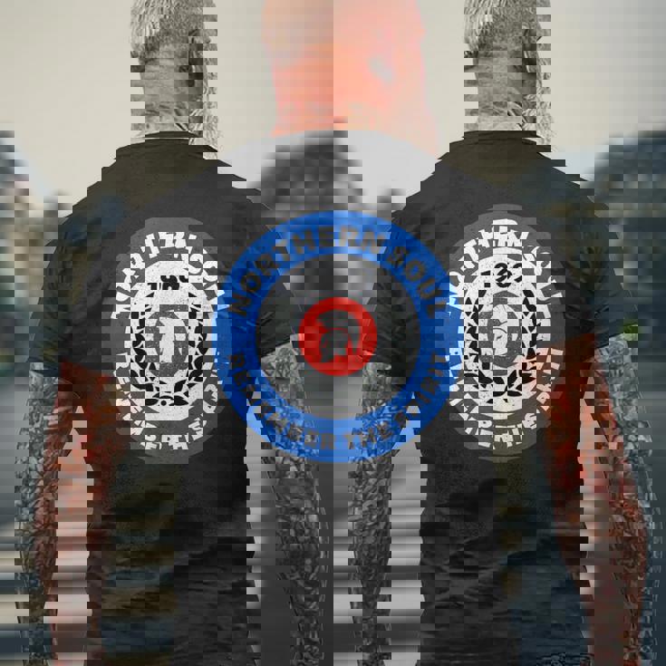 ノーザンソウルリメンバーザスピリット・オブ・1969 メンズTシャツ バックプリント 高齢者への贈り物